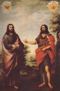 Bartolome Esteban Murillo John the Baptist to identify the Messiah oil painting on canvas